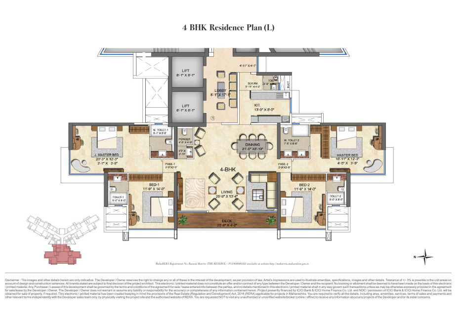 4 BHK Residence Plan (L)